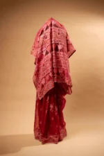 Silk Organza Saree with Bakhiya Embroidery & Cutwork