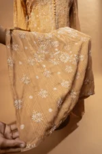 Shade Yellow & Mustard Coimbatore Cotton Suit Set with Ghaspatti Embroidery - Image 5