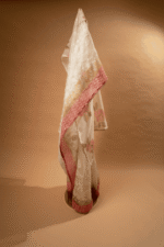 Triple Shaded Silk Organza Hand Painted Saree with Applique - Image 5
