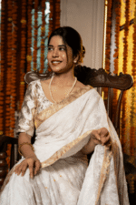 Onam Special Saree in Kota Chikankari with Rich Cutwork Border
