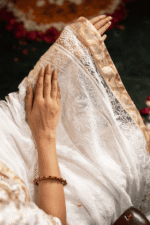 Onam Special Saree in Kota Chikankari with Rich Cutwork Border - Image 5