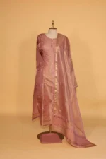 Onion Pink Tissue Suit Set – 3 Pc Stitched for Festive Occasions - Image 4