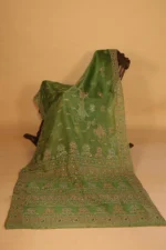 Heavy Work Green Silk Organza Festive Saree
