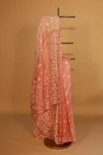 Silk Organza Saree with Tapechi Embroidery and Cutwork - Image 4