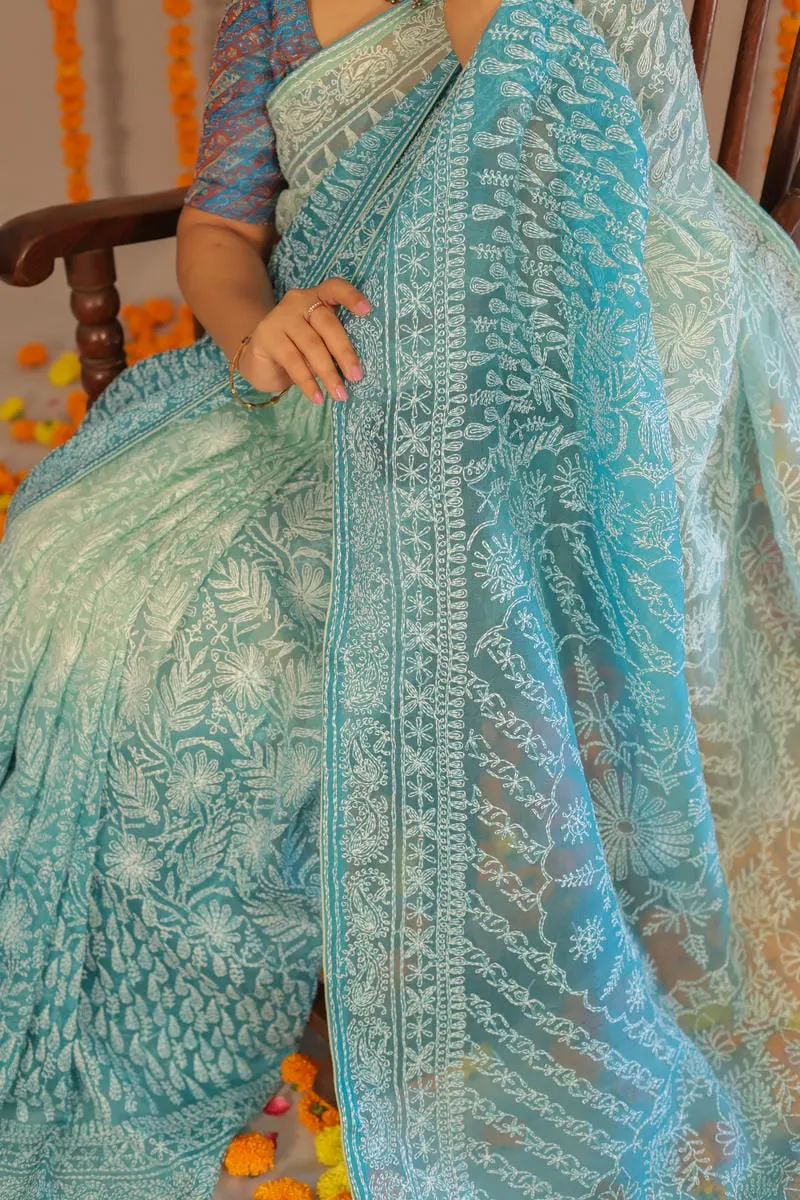 118A0948 Alankrit Light Blue Shade Saree - Image 1