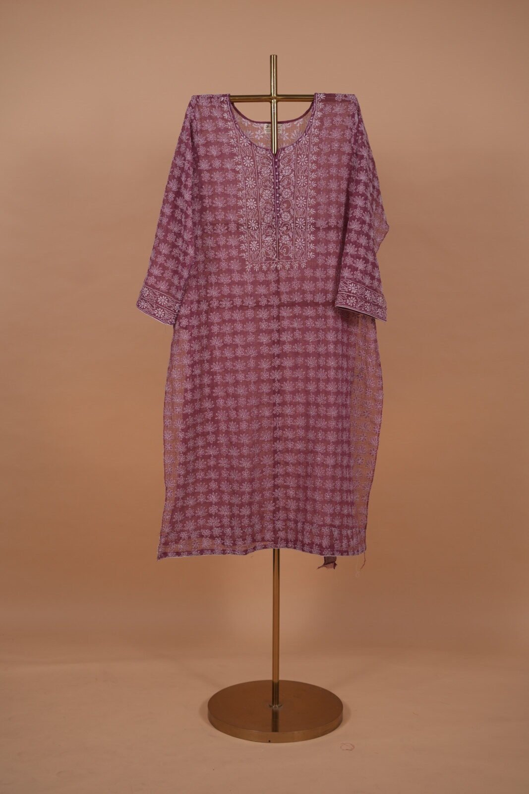 DSC03411 Wine colored Kota Suit Set with Ghaspatti Embroidery - Image 1