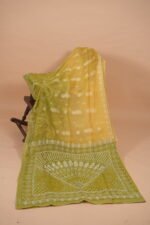 Hombre green Check Organza saree with embroidery and cutwork - Image 2