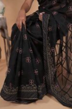 Silk Organza saree with ghaspatti embroidery