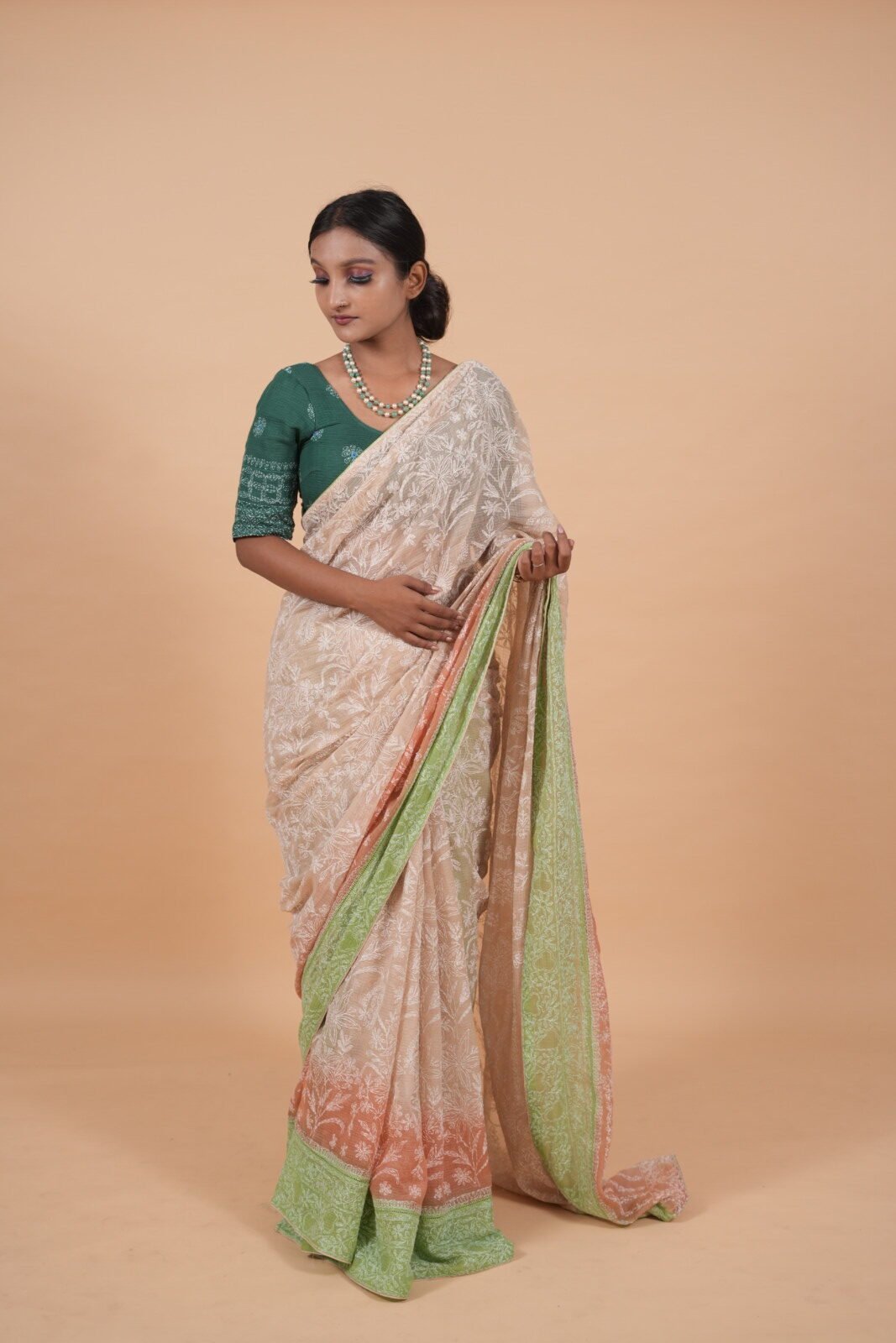 DSC03701 Multicolored kota saree with tapechi embroidery - Image 1