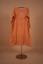 Orange silk suit with Ghaspatti Embroidery - Image 4