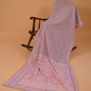 Mauve color kota embroidered saree with blouse and lining