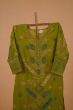 Green embroidered salwar suit set in georgette