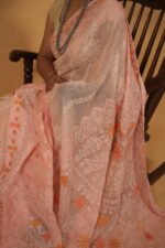 Baby pink kota saree applique work on pallua nd border - Image 5