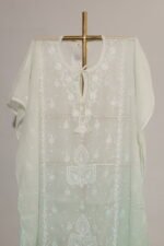 Luxurious Light Sea Green Antique Mukesh Kaftan