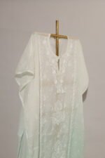 Luxurious Light Sea Green Antique Mukesh Kaftan - Image 3