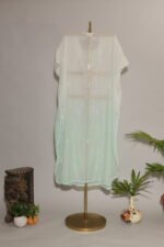 Luxurious Light Sea Green Antique Mukesh Kaftan - Image 5
