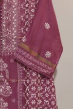 Light Purple Pure Mul Cotton Semi-Stitched Suit with Tissue & Lace Border - Image 6