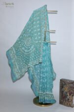 Dark Green & Blue Kota Doria Cotton Saree with Elegant Border