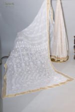Traditional Kerala Onam Cotton Saree with Golden Border - Image 3