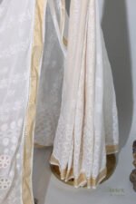 Traditional Kerala Onam Cotton Saree with Golden Border - Image 4