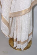 Traditional Kerala Onam Cotton Saree with Golden Border - Image 2
