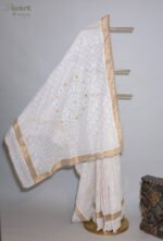 Traditional Kerala Onam Cotton Saree with Golden Border - Image 4