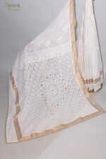 Traditional Kerala Onam Cotton Saree with Golden Border - Image 5