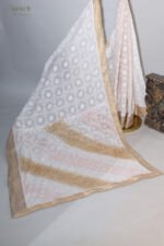 Traditional Kerala Onam Cotton Saree with Golden Border - Image 5