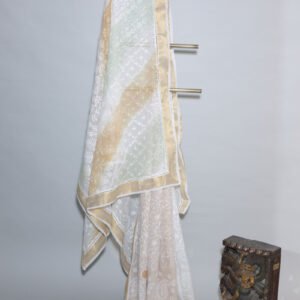 Traditional Kerala Onam Cotton Saree with Golden Border