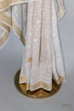 Traditional Kerala Onam Cotton Saree with Golden Border - Image 7