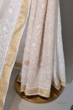 Traditional Kerala Onam Cotton Saree with Golden Border - Image 6