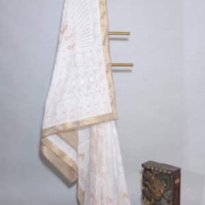 Traditional Kerala Onam Cotton Saree with Golden Border