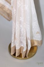 Traditional Kerala Onam Cotton Saree with Golden Border - Image 2