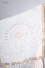 Traditional Kerala Onam Cotton Saree with Golden Border - Image 3