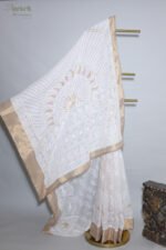 Traditional Kerala Onam Cotton Saree with Golden Border - Image 5