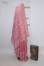Rich Dark Pink Tissue Saree - Image 6