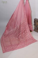 Rich Dark Pink Tissue Saree - Image 3