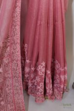 Rich Dark Pink Tissue Saree - Image 4
