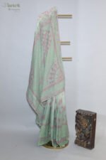 Green Kota Doria Cotton Saree with Elegant Border