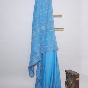 Dark Blue Women's Kota Doria Cotton Saree