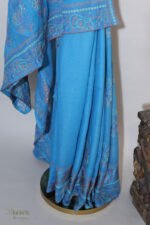 Dark Blue Women's Kota Doria Cotton Saree - Image 2
