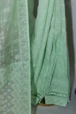 Pastel Green Silk Organza Chikankari Saree