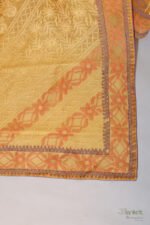 Marigold Yellow Organza Chikankari Saree with Pink, Purple & White Threadwork - Image 7