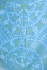 Sky Blue Organza Chikankari Saree with Green & White Threadwork - Image 5