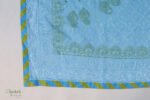 Sky Blue Organza Chikankari Saree with Green & White Threadwork - Image 7
