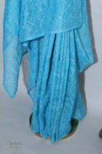 Azure Organza Chikankari Saree - Image 6