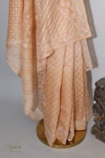 Orangish beige saree Organza Saree with Chikankari Embroidery - Image 2