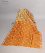 Mustard Yellow Organza Chikankari Saree - Image 9