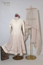 Ombre Cream Anarkali Set