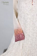 Ivory Anarkali Set with Maroon Border - Image 3